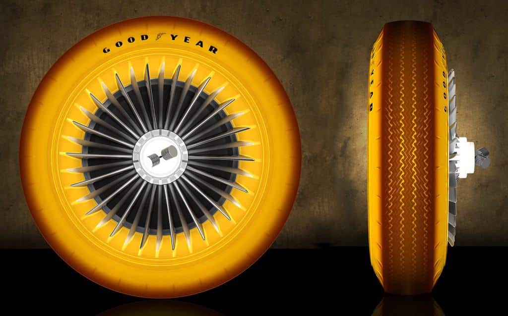 Illuminated Tires: Golden Sahara II glowing translucent tire close up